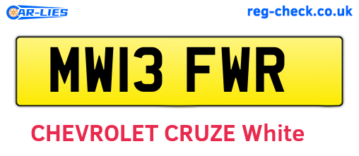 MW13FWR are the vehicle registration plates.