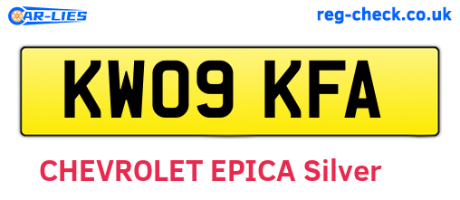 KW09KFA are the vehicle registration plates.