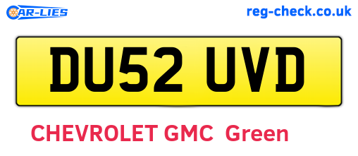 DU52UVD are the vehicle registration plates.