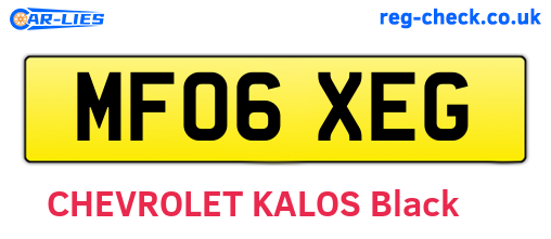 MF06XEG are the vehicle registration plates.