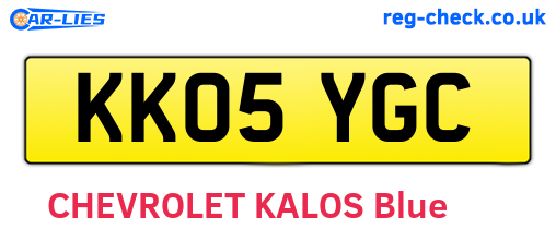 KK05YGC are the vehicle registration plates.