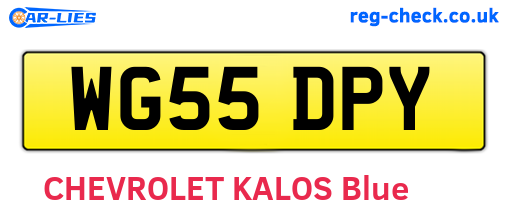 WG55DPY are the vehicle registration plates.