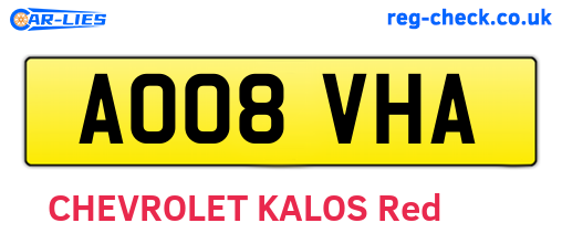 AO08VHA are the vehicle registration plates.