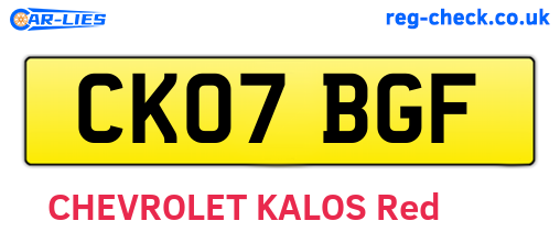 CK07BGF are the vehicle registration plates.