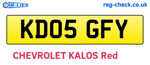 KD05GFY are the vehicle registration plates.