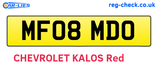 MF08MDO are the vehicle registration plates.