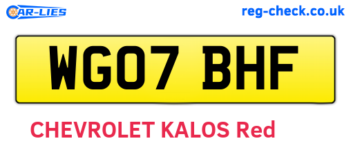 WG07BHF are the vehicle registration plates.