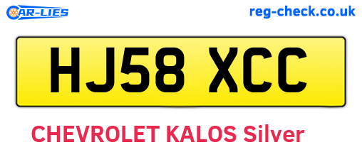 HJ58XCC are the vehicle registration plates.
