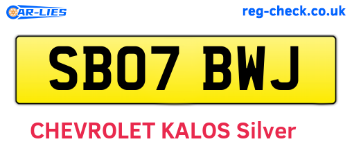 SB07BWJ are the vehicle registration plates.