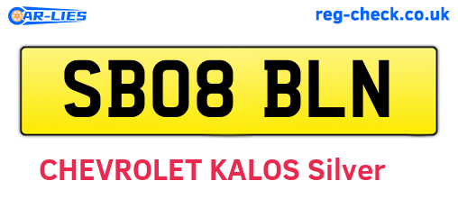 SB08BLN are the vehicle registration plates.