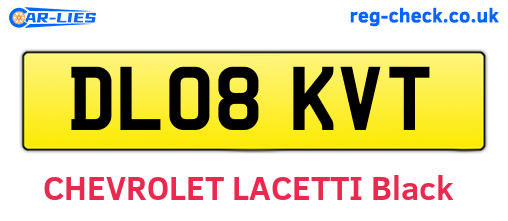 DL08KVT are the vehicle registration plates.