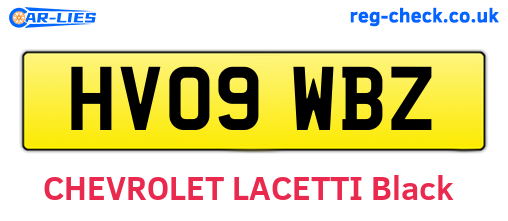 HV09WBZ are the vehicle registration plates.
