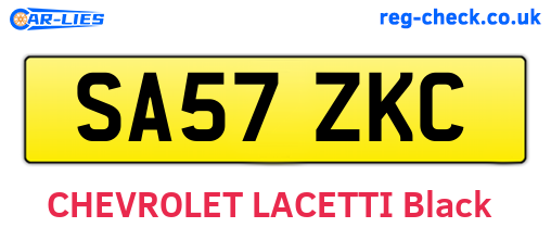 SA57ZKC are the vehicle registration plates.