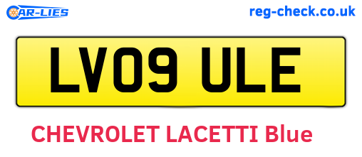 LV09ULE are the vehicle registration plates.