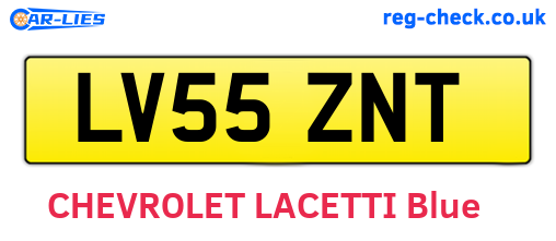 LV55ZNT are the vehicle registration plates.