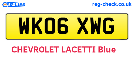 WK06XWG are the vehicle registration plates.
