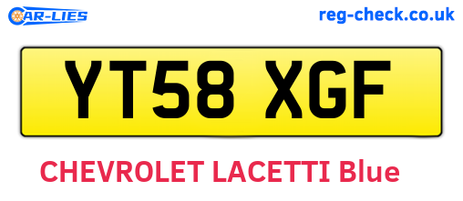YT58XGF are the vehicle registration plates.