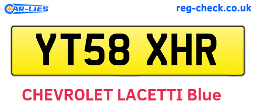 YT58XHR are the vehicle registration plates.