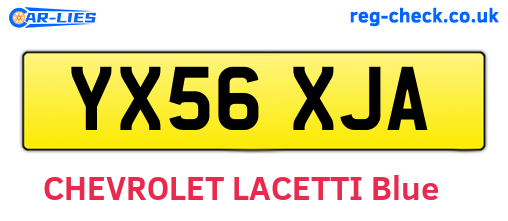 YX56XJA are the vehicle registration plates.