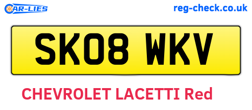 SK08WKV are the vehicle registration plates.