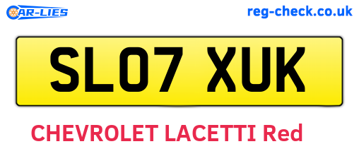 SL07XUK are the vehicle registration plates.
