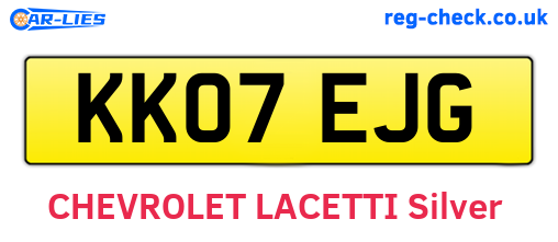 KK07EJG are the vehicle registration plates.