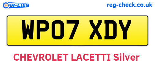 WP07XDY are the vehicle registration plates.