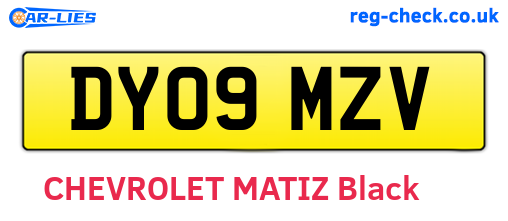 DY09MZV are the vehicle registration plates.