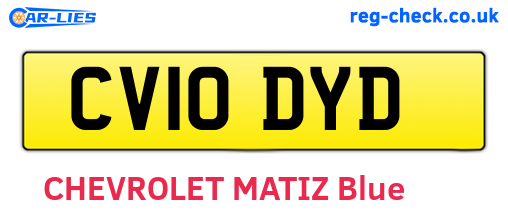 CV10DYD are the vehicle registration plates.