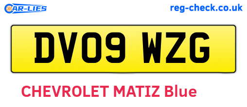 DV09WZG are the vehicle registration plates.