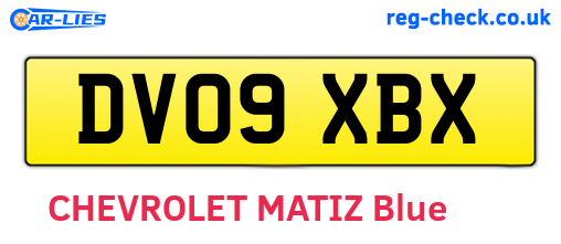 DV09XBX are the vehicle registration plates.