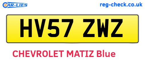 HV57ZWZ are the vehicle registration plates.