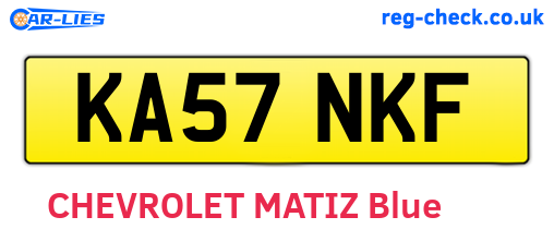 KA57NKF are the vehicle registration plates.