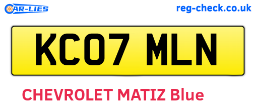 KC07MLN are the vehicle registration plates.