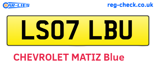 LS07LBU are the vehicle registration plates.