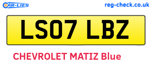 LS07LBZ are the vehicle registration plates.