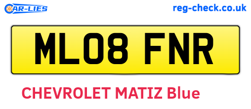 ML08FNR are the vehicle registration plates.