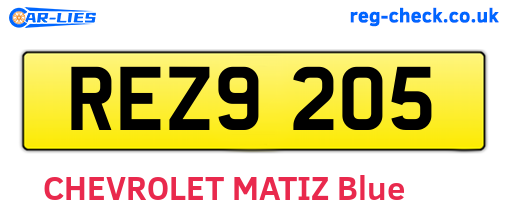 REZ9205 are the vehicle registration plates.
