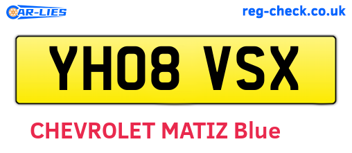 YH08VSX are the vehicle registration plates.