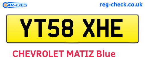YT58XHE are the vehicle registration plates.