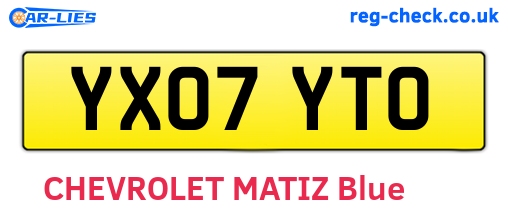 YX07YTO are the vehicle registration plates.