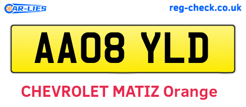 AA08YLD are the vehicle registration plates.
