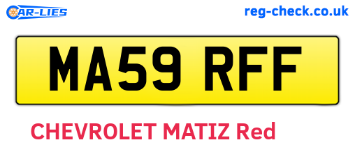 MA59RFF are the vehicle registration plates.
