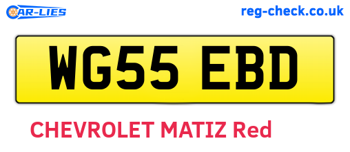 WG55EBD are the vehicle registration plates.