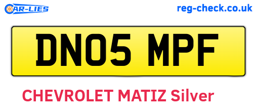 DN05MPF are the vehicle registration plates.