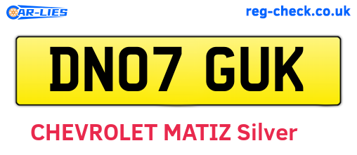 DN07GUK are the vehicle registration plates.