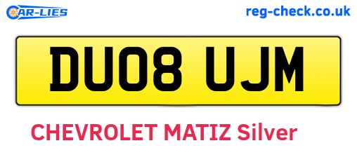 DU08UJM are the vehicle registration plates.
