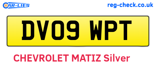 DV09WPT are the vehicle registration plates.