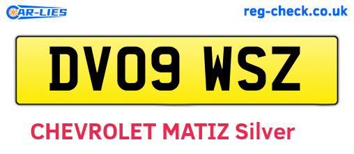 DV09WSZ are the vehicle registration plates.