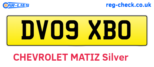 DV09XBO are the vehicle registration plates.